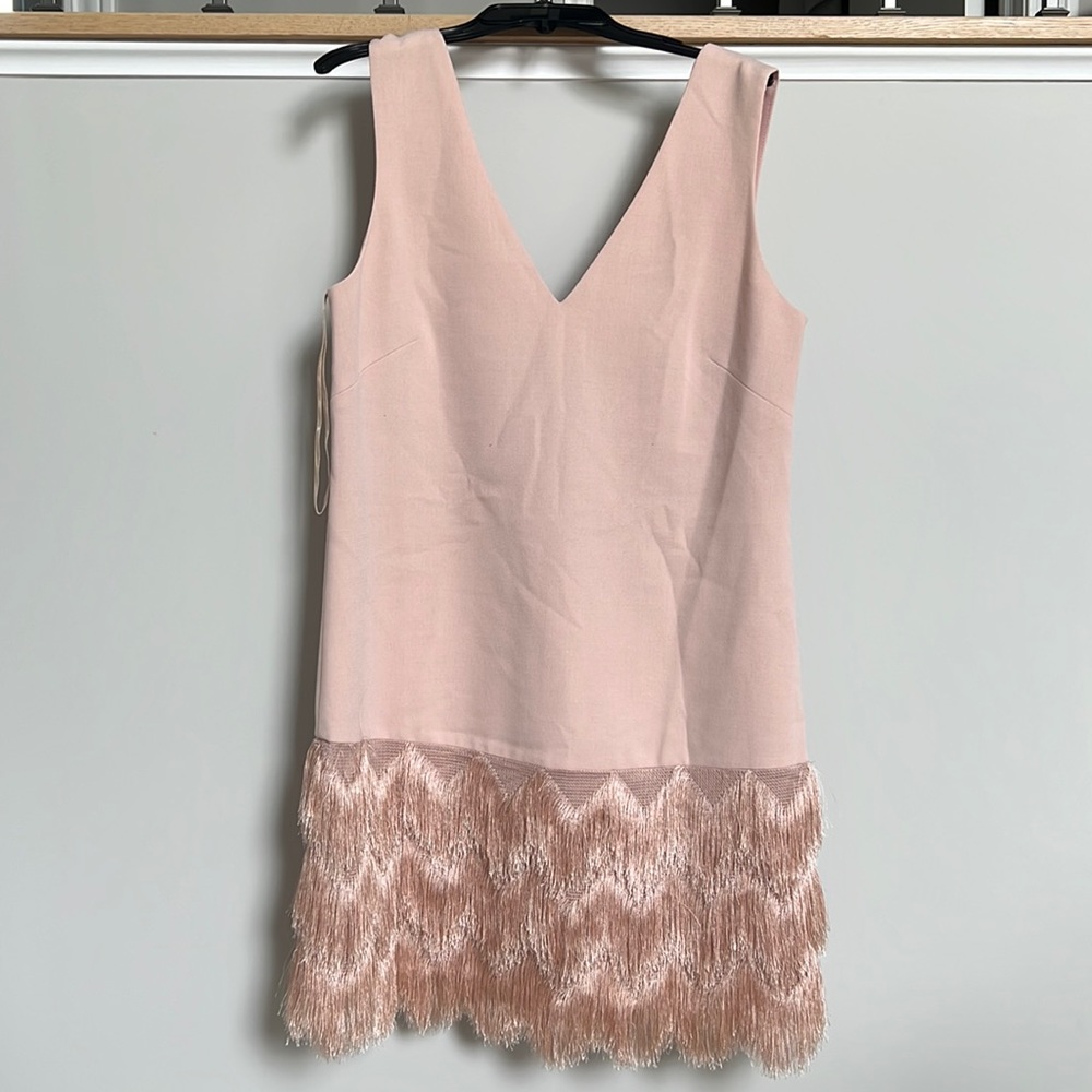 Bcbg 4 dress fringe light pink 20s